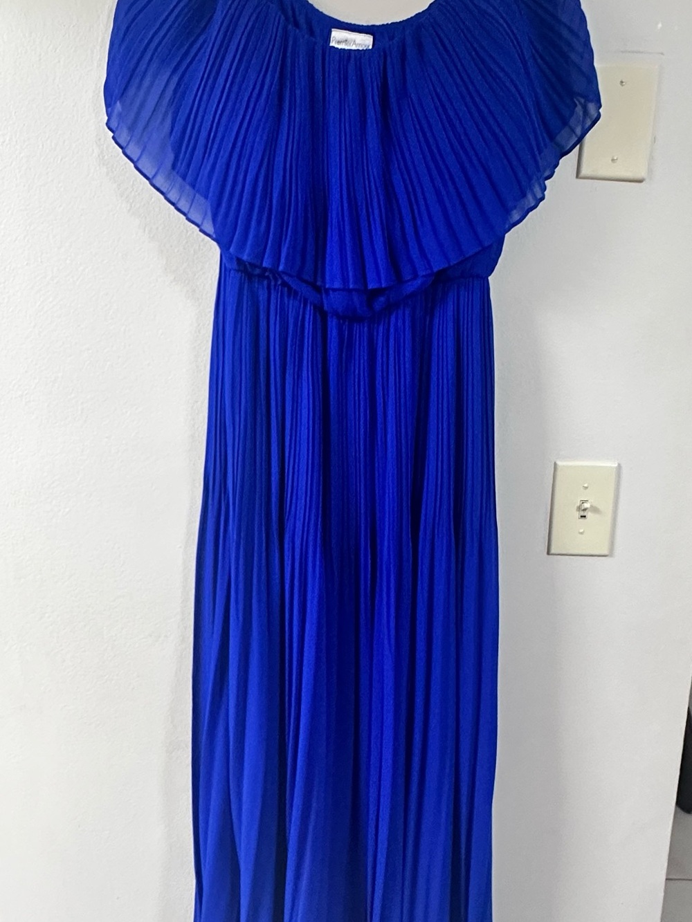 Premier Girls Cobalt Blue Pleated Ruffle Maxi Dress